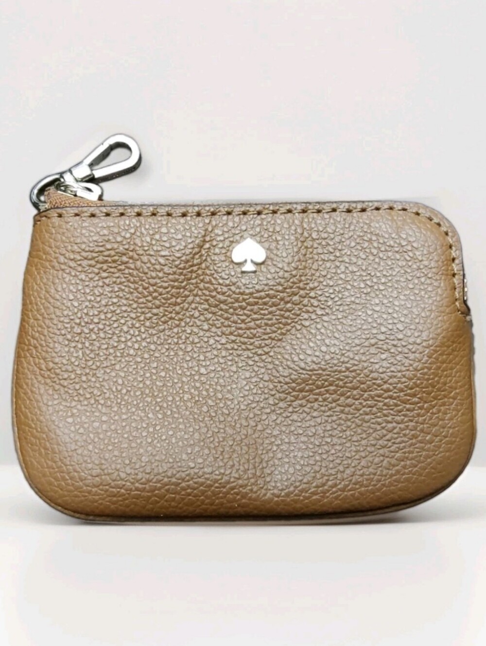 Kate Spade Coin Purse Brown Leather Classic Gold Key Clip Excellent Condition!!